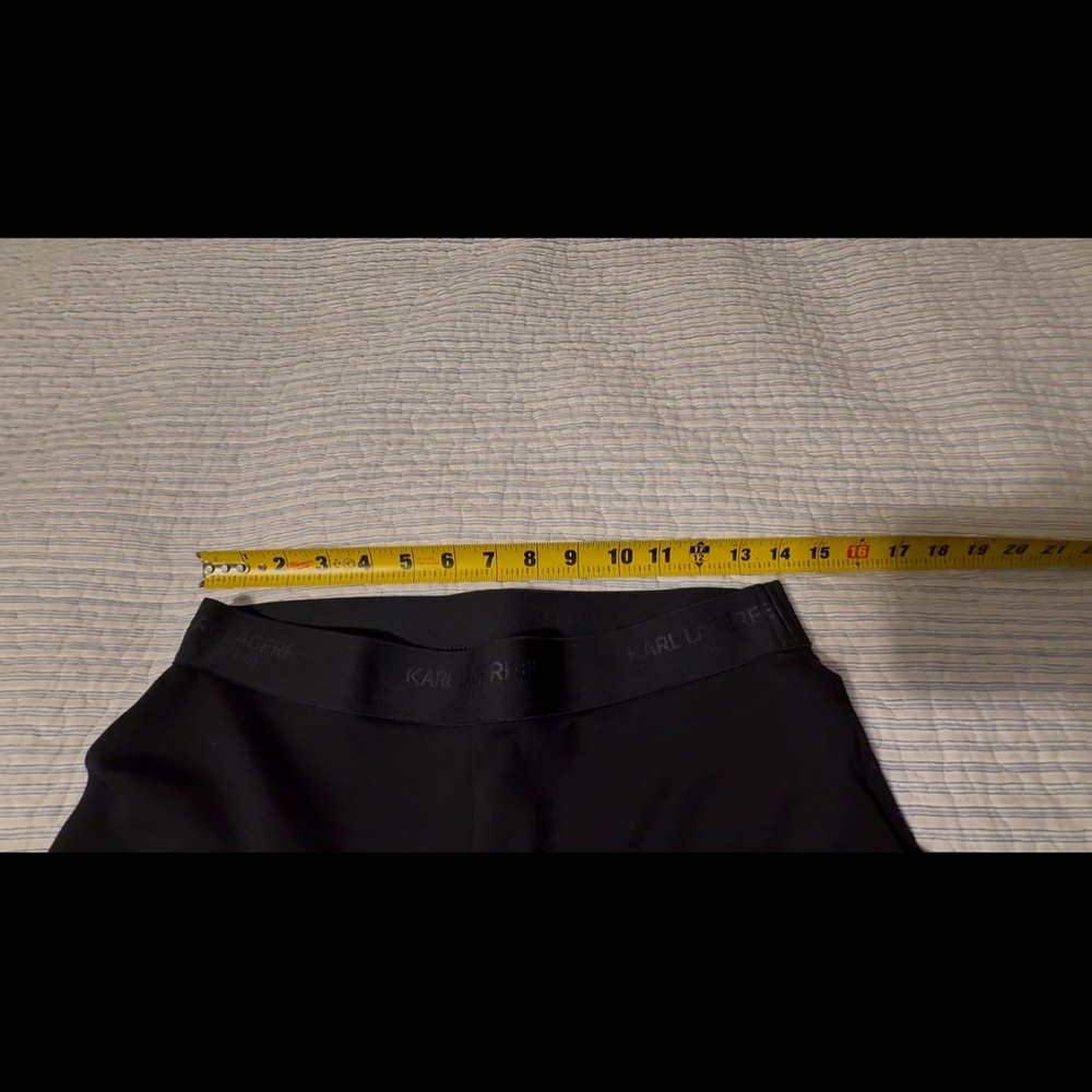 Karl Lagerfeld blk stretch pants, elastic waist, flared leg, sm, gently used - Picture 7 of 7